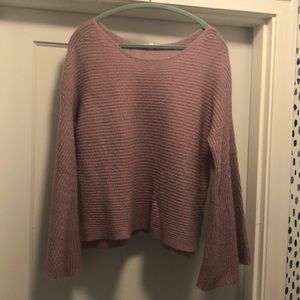 Knit sweater, light purple, bell sleeves size Medium